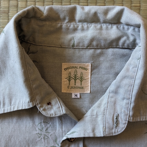 RARE Ujizome Original Print Handmade In Japan Hawaiian Shirt Men's Size Medium - Picture 2 of 4